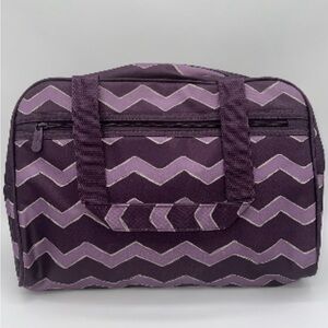 Thirty-One Retired Purple/White Chevron Handle It Travel Organizer Bag